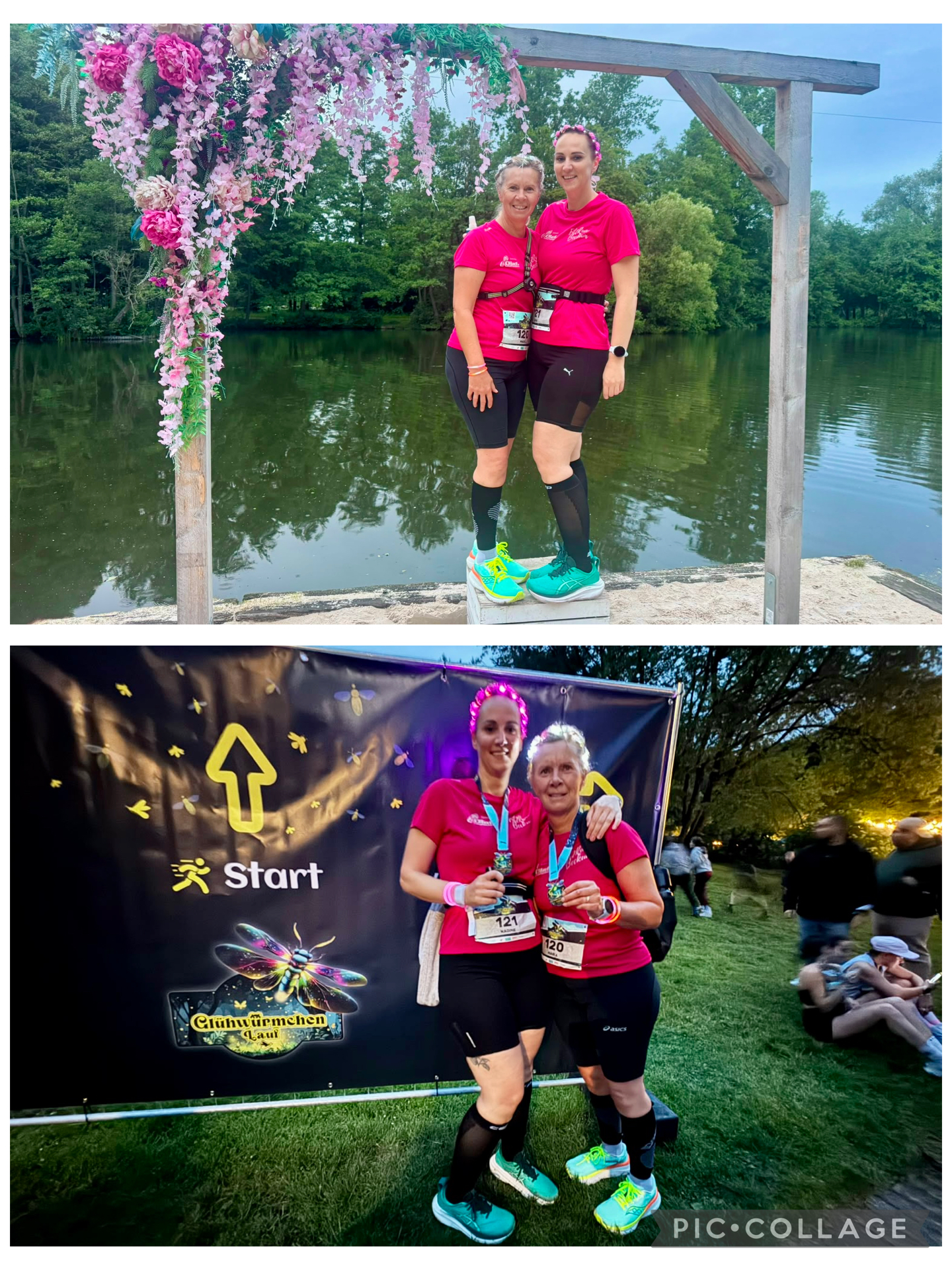 IMG_2902 Maria und Nadine vor und nach dem LAuf;<br />
Bilder: Nadine Nowak